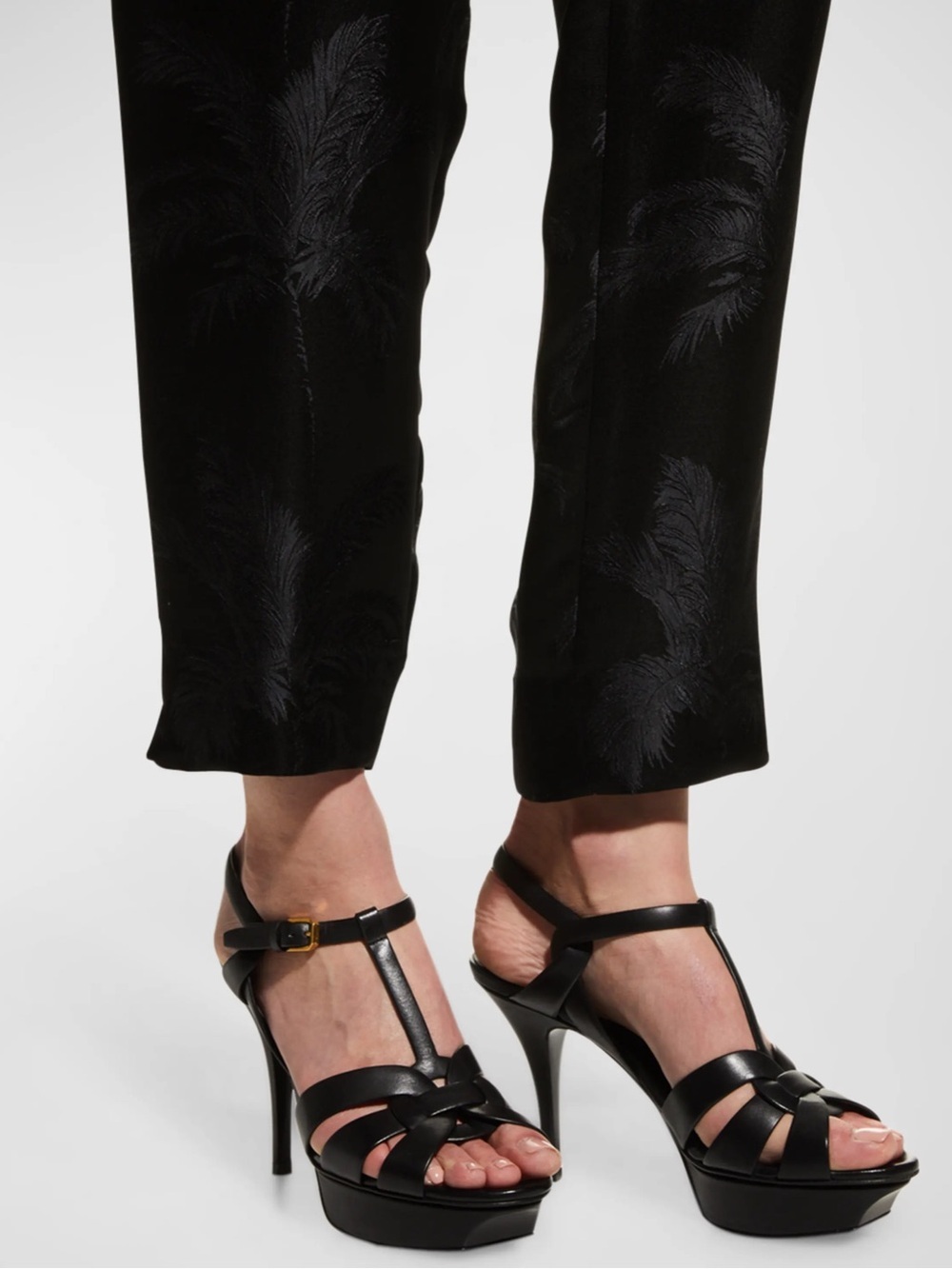 Saint Laurent | Tribute Platform Sandals Black Leather | EU 41 - Picture 2 of 16